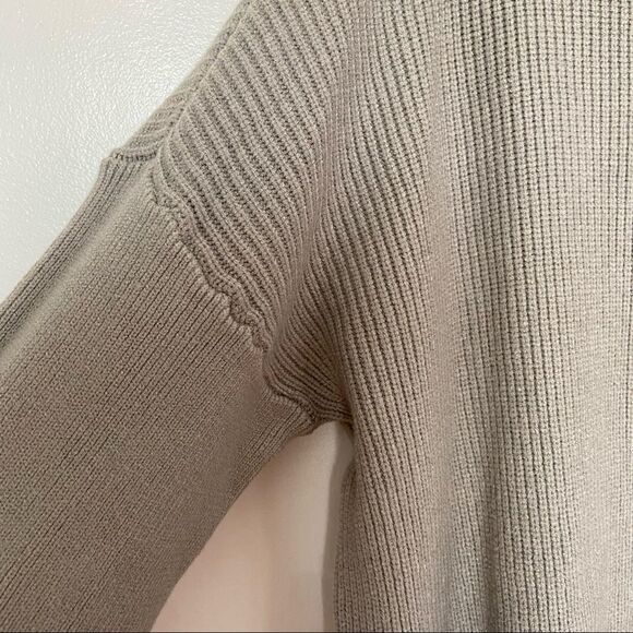 Nordstrom Devotion by Cyrus Cowlneck Ribbed Tunic Sweater Putty Grey Size Large - Picture 3 of 5